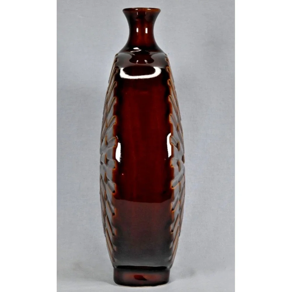 RARE Carolyn Kinder Mid Century Modern Brown Decanter 13.5